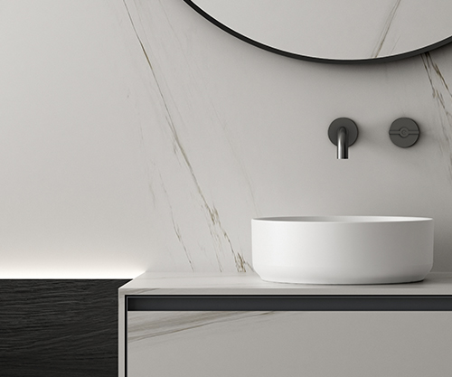 Lavabo d’appoggio Ceramica Bianco Opaco, Ø36 